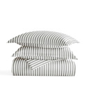 Twin XL Vertical Dreams Gray Striped Soft Duvet Cover Bedding Set - 18 Pattern Designs