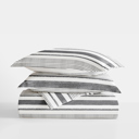 King Vintage Stripes Light Gray Striped Soft Duvet Cover Bedding Set - 18 Pattern Designs