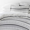 Queen Vintage Stripes Light Gray Striped Soft Duvet Cover Bedding Set - 18 Pattern Designs