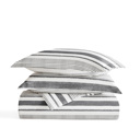 Queen Vintage Stripes Light Gray Striped Soft Duvet Cover Bedding Set - 18 Pattern Designs