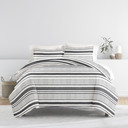 Twin XL Vintage Stripes Light Gray Striped Soft Duvet Cover Bedding Set - 18 Pattern Designs