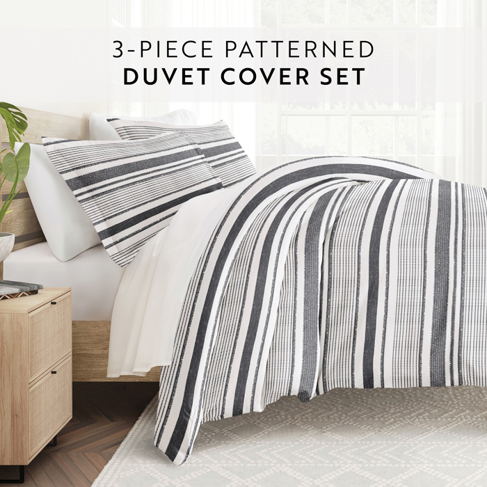 Striped Soft Duvet Cover Bedding Set - 18 Pattern Designs