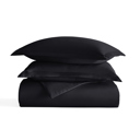 Queen Black Duvet Cover Set Super Soft Microfiber Bedding in Solid Colors
