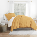 Queen Gold Duvet Cover Set Super Soft Microfiber Bedding in Solid Colors