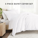 Queen White Duvet Cover Set Super Soft Microfiber Bedding in Solid Colors