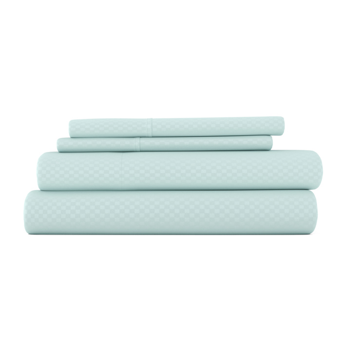 Embossed Microfiber Sheet Set - Checkered Pattern