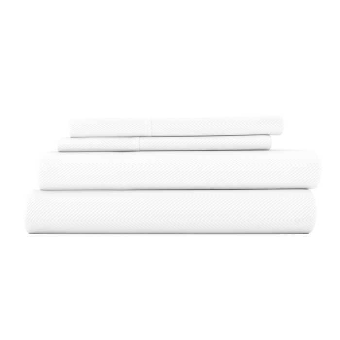 Embossed Microfiber Sheet Set - Chevron Pattern