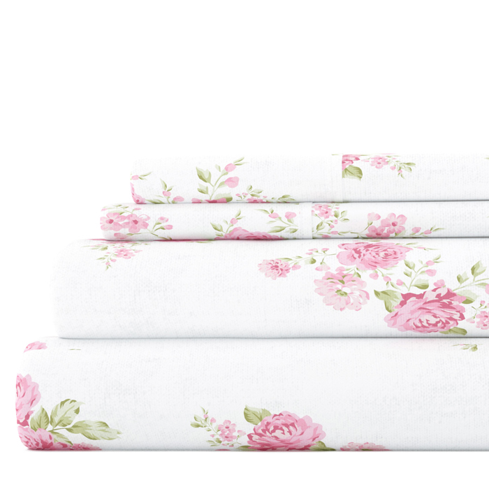 100% Cotton Flannel Sheet Set in Timeless Patterns