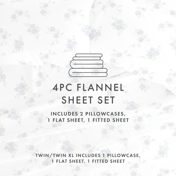 100% Cotton Flannel Sheet Set in Timeless Patterns
