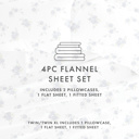 Twin Rose Bunch Light Blue 100% Cotton Flannel Sheet Set in Timeless Patterns