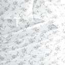 Queen Sylvan Rose Gray 100% Cotton Flannel Sheet Set in Timeless Patterns