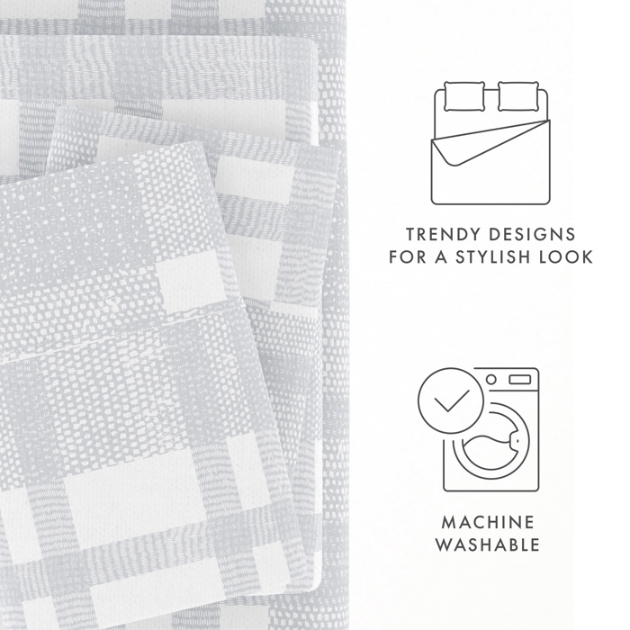 100% Cotton Flannel Sheet Set in Timeless Patterns
