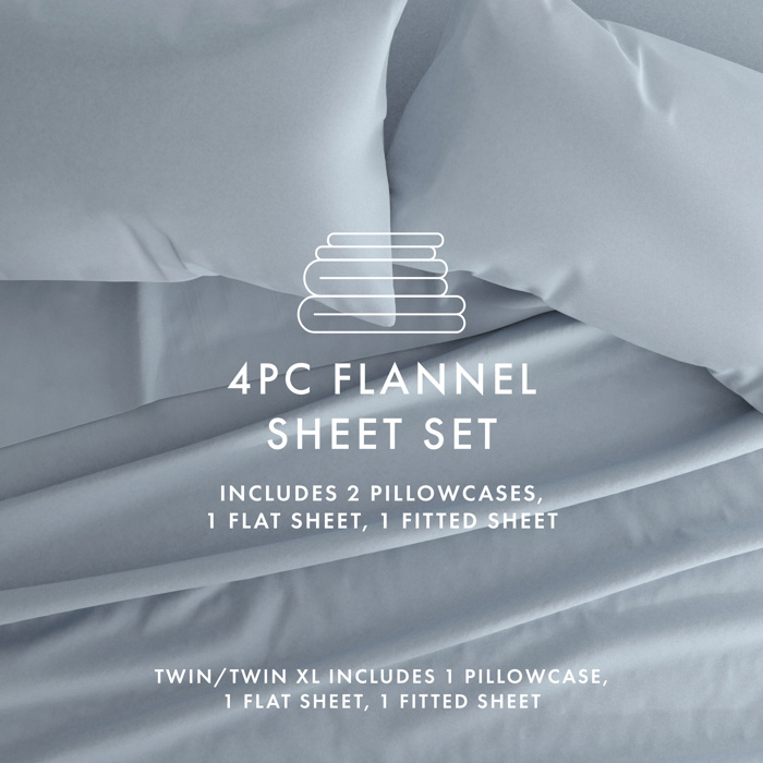 100% Cotton Flannel Sheet Set in Solid Colors