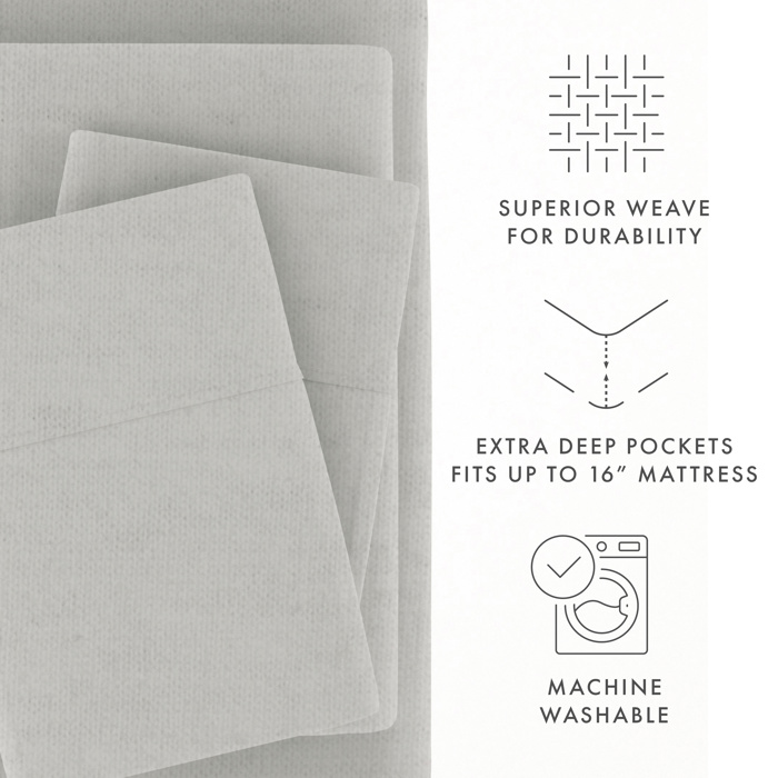 100% Cotton Flannel Sheet Set in Solid Colors