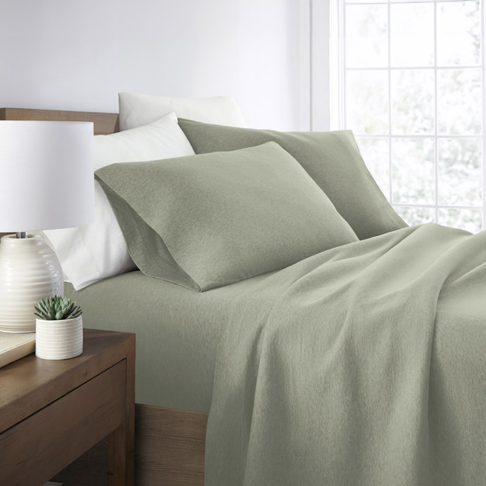 Jersey Knit Sheets - 100% Cotton - Ultra Soft - 4 Piece Sheet Set - Four Way Stretch