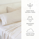 California King Natural Linen Bamboo-Blend Breathable Luxury Bed Sheet Set