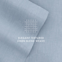 Full/Double Light Blue Linen Bamboo-Blend Breathable Luxury Bed Sheet Set