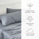 King Gray Linen Bamboo-Blend Breathable Luxury Bed Sheet Set