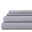 Twin Gray Linen Bamboo-Blend Breathable Luxury Bed Sheet Set