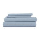 Twin Light Blue Linen Bamboo-Blend Breathable Luxury Bed Sheet Set