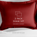 King Burgundy 2-Pack Bed Pillow Shams in Essential Colors