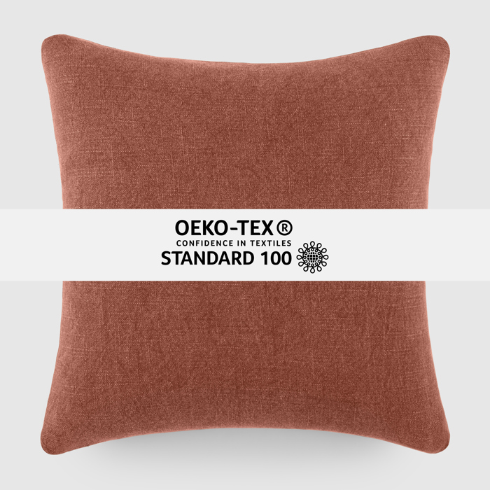 2-Pack Cotton Slub Decor Throw Pillows Solids Terracotta & Natural