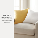 Solids Mustard / White 2-Pack Cotton Slub Decor Throw Pillows Solids Mustard & White