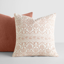  2-Pack Cotton Slub Decor Throw Pillows - Antique Floral Terracotta