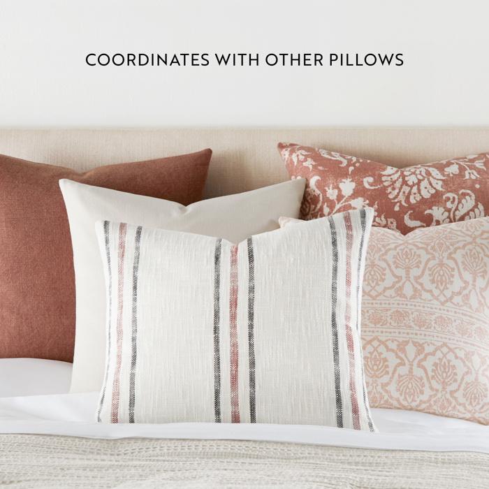 2-Pack Cotton Slub Decor Throw Pillows - Antique Floral Terracotta