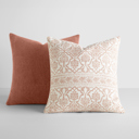 Antique Floral Terracotta 2-Pack Cotton Slub Decor Throw Pillows - Antique Floral Terracotta