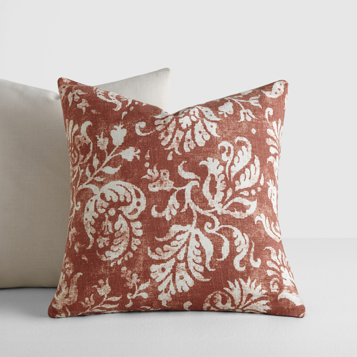 2-Pack Cotton Slub Decor Throw Pillows - Distressed Floral Rose