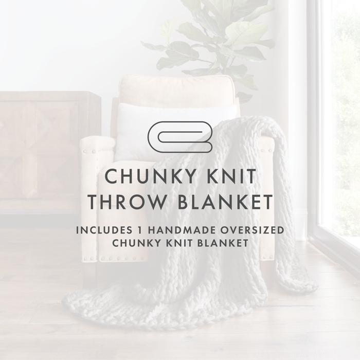 Throw Blanket Chunky Hand-Knit Oversized