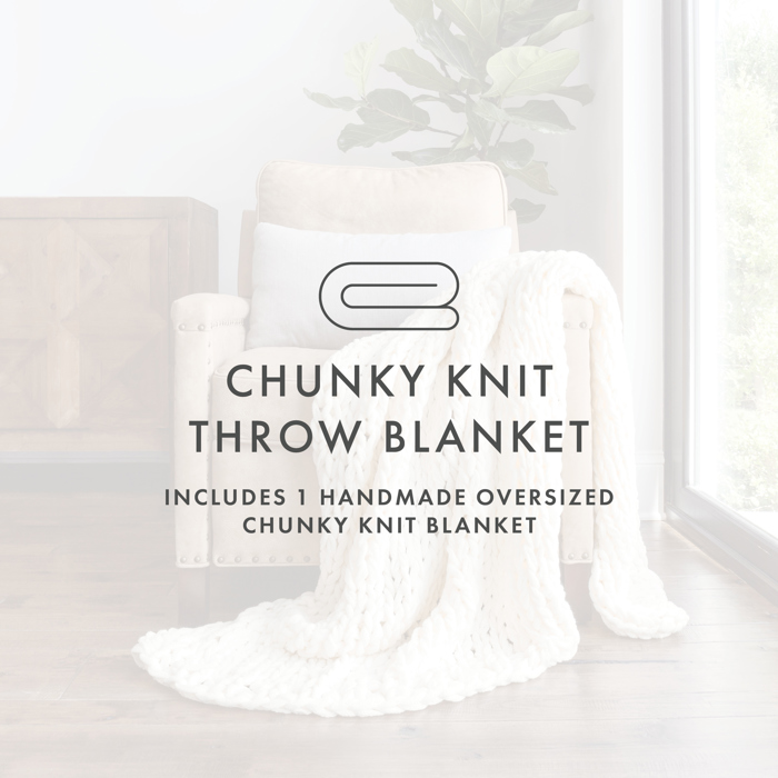 Throw Blanket Chunky Hand-Knit Oversized