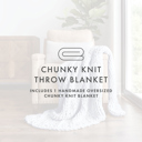 Light Blue Chunky Knit Throw Blanket Chunky Hand-Knit Oversized