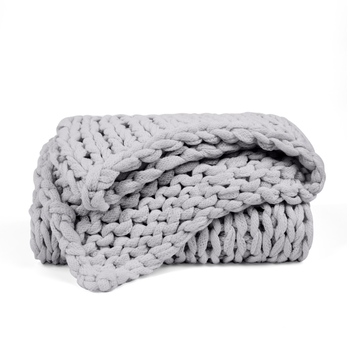 Throw Blanket Chunky Hand-Knit Oversized
