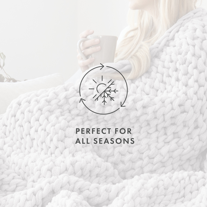 Throw Blanket Chunky Hand-Knit Oversized