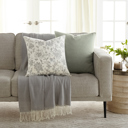 Jacobean Gray 2-Pack Cotton Slub Decor Throw Pillows - Jacobean Gray
