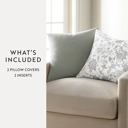 Jacobean Gray 2-Pack Cotton Slub Decor Throw Pillows - Jacobean Gray