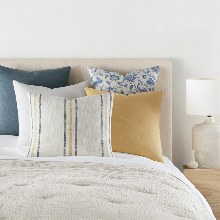 2-Pack Cotton Slub Decor Throw Pillows - Jacobean Navy