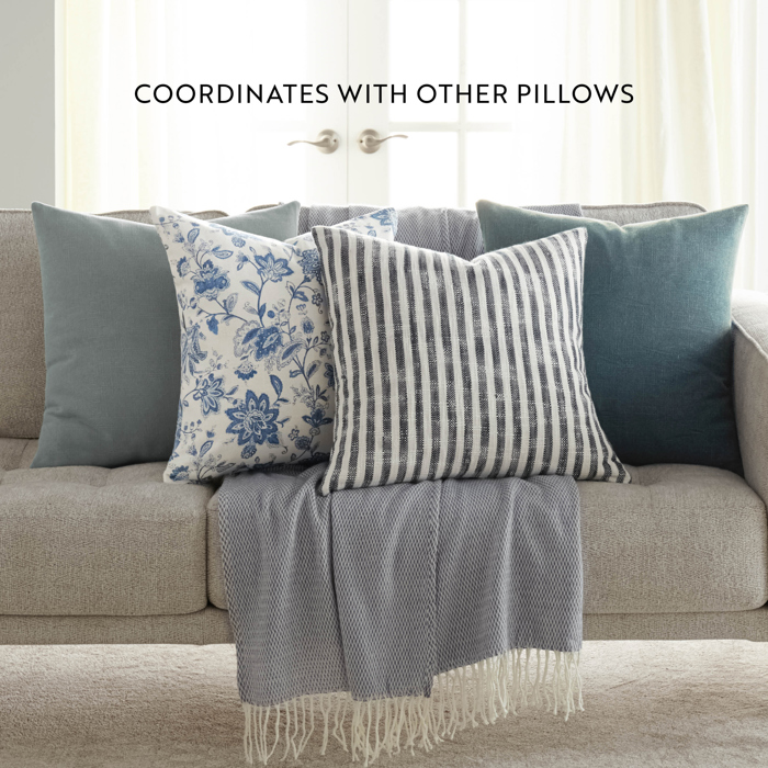 2-Pack Cotton Slub Decor Throw Pillows - Jacobean Navy
