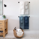Navy 6-piece Hotel-Quality 6 Piece Bath Towel Set - 100% Ring Spun Cotton, Ultra Plush, Absorbent