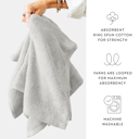 Light Gray 6-piece Hotel-Quality Bath, Hand and Wash Towel Sets - 100% Ring Spun Cotton, Ultra Plush, Absorbent