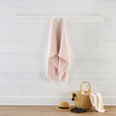 Coral 2-piece Cabana Stripe Beach Pool Towels - 100% Ring Spun Cotton, Ultra Soft, Plush and highly Absorbent, 30 x 70