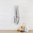 Gray 2-piece Cabana Stripe Beach Pool Towels - 100% Ring Spun Cotton, Ultra Soft, Plush and highly Absorbent, 30 x 70