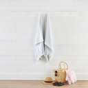 Light Blue 2-piece Cabana Stripe Beach Pool Towels - 100% Ring Spun Cotton, Ultra Soft, Plush and highly Absorbent, 30 x 70