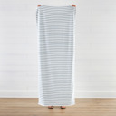 Light Blue 2-piece Cabana Stripe Beach Pool Towels - 100% Ring Spun Cotton, Ultra Soft, Plush and highly Absorbent, 30 x 70