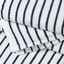 Navy 2-piece Cabana Stripe Beach Pool Towels - 100% Ring Spun Cotton, Ultra Soft, Plush and highly Absorbent, 30 x 70