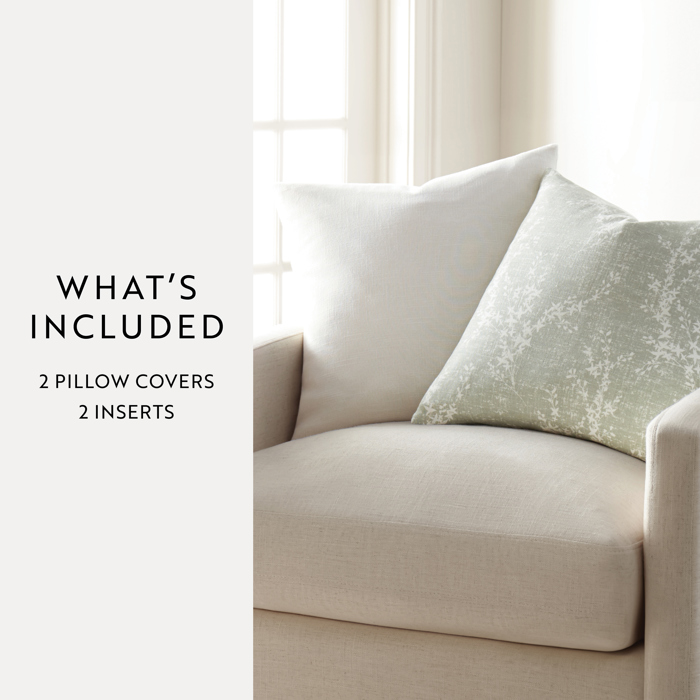 2-Pack Cotton Slub Decor Throw Pillows - Willow Green