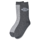 black snowflake border Gaahuu womens 25% wool fully cushioned thermal socks/2 pr pack