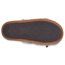 grey L Gaahuu womens berber tape trimmed bow memory foam scuff slipper